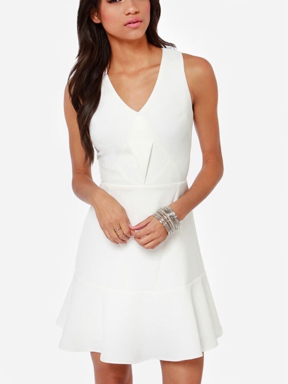Aryn K Sugar High White Sleeveless Dress Size S Bride Bridal Wedding